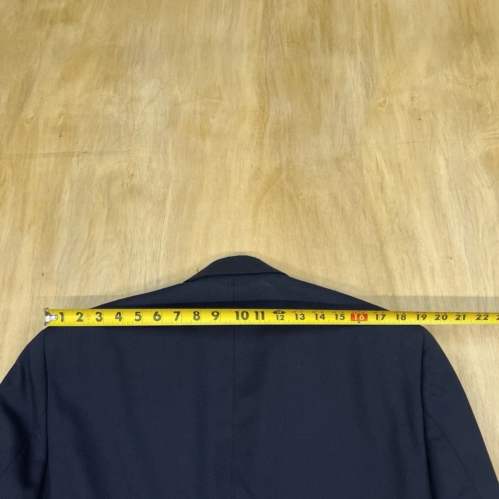 Joseph & Feiss Blazer Mens‎ 41L Long Classic Fit Wool Dark Navy Golden Buttons - Picture 6 of 11